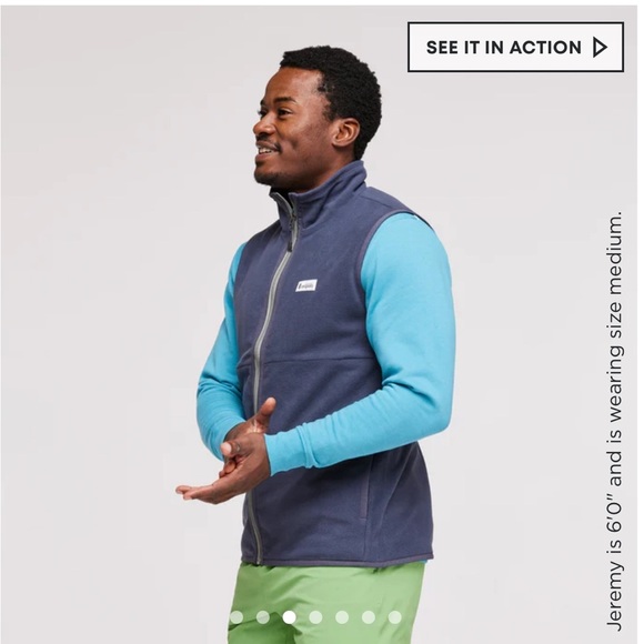 Cotopaxi Men's XL Amado Fleece Vest Graphite Blue NWT Cozy Soft - Picture 3 of 13